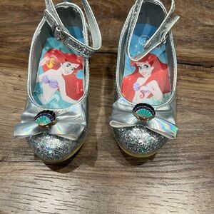 Disney Silver Glitter Kids Shoes with Ariel Design